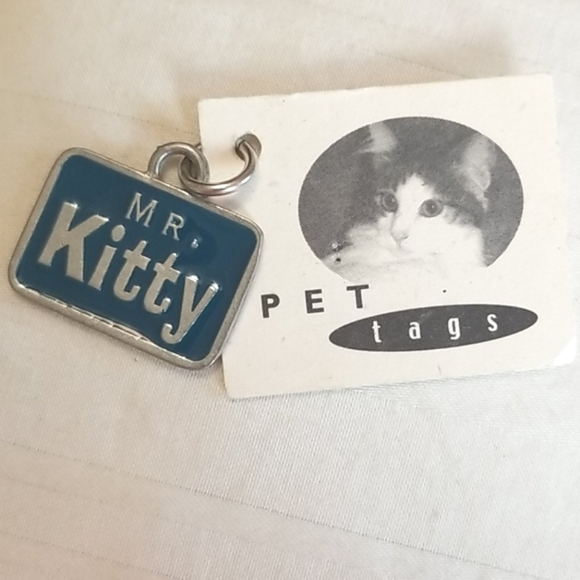 New Mr Kitty Silver Pet Collar Tag - Picture 1 of 3